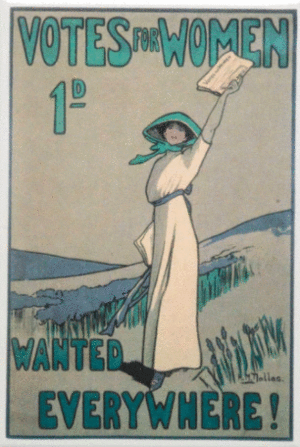 MAGNET WOODEN SUFFRAGETTES - VOTES FOR WOMEN