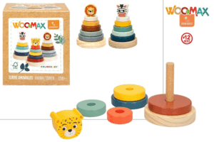 TORRE MADERA ANIMALES WOOMAX ZOOKABEE 3 SURTIDO