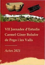 VII JORNADES D'ESTUDIS CARMEL GINER BOLUFER DE PEGO I LES VALLS