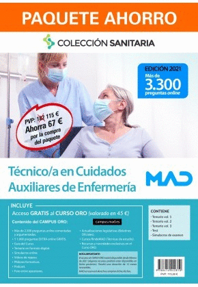 PAQUETE AHORRO MANUALES TÉCNICO EN CUIDADOS AUXILIARES DE ENFERMERÍA. AHORRA 67