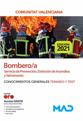 CONOCIMIENTOS GENERALES TEMARIO Y TEST BOMBERO/A SERVICIO DE PREVENCION, EXTINCI