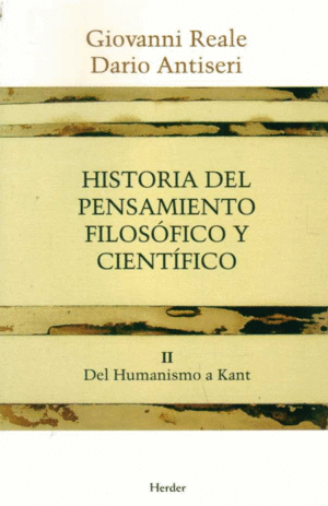 HISTORIA DEL PENSAMIENTO FILOSÓFICO Y CIENTÍFICO II