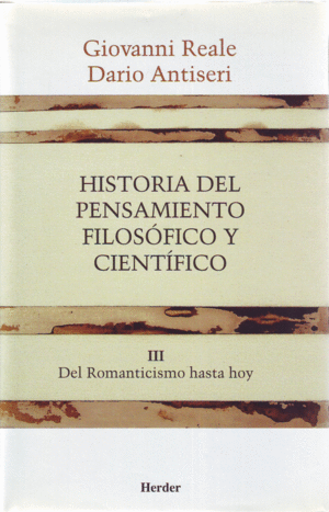 HISTORIA DEL PENSAMIENTO FILOSÓFICO Y CIENTÍFICO III