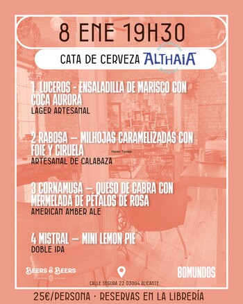 Cata de cervezas Althaia